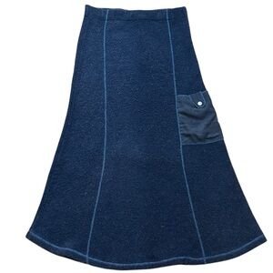 Tera Bora Long Warm Sherpa Skirt Decorative Pocket and Faux Zip on Back Size S